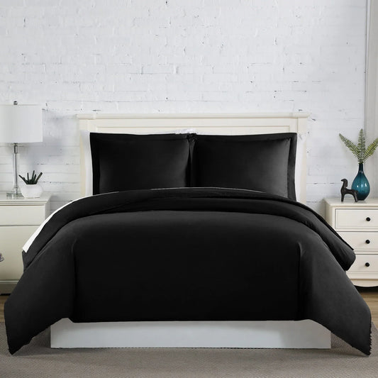 Luxe Microfiber Duvet Set, Black