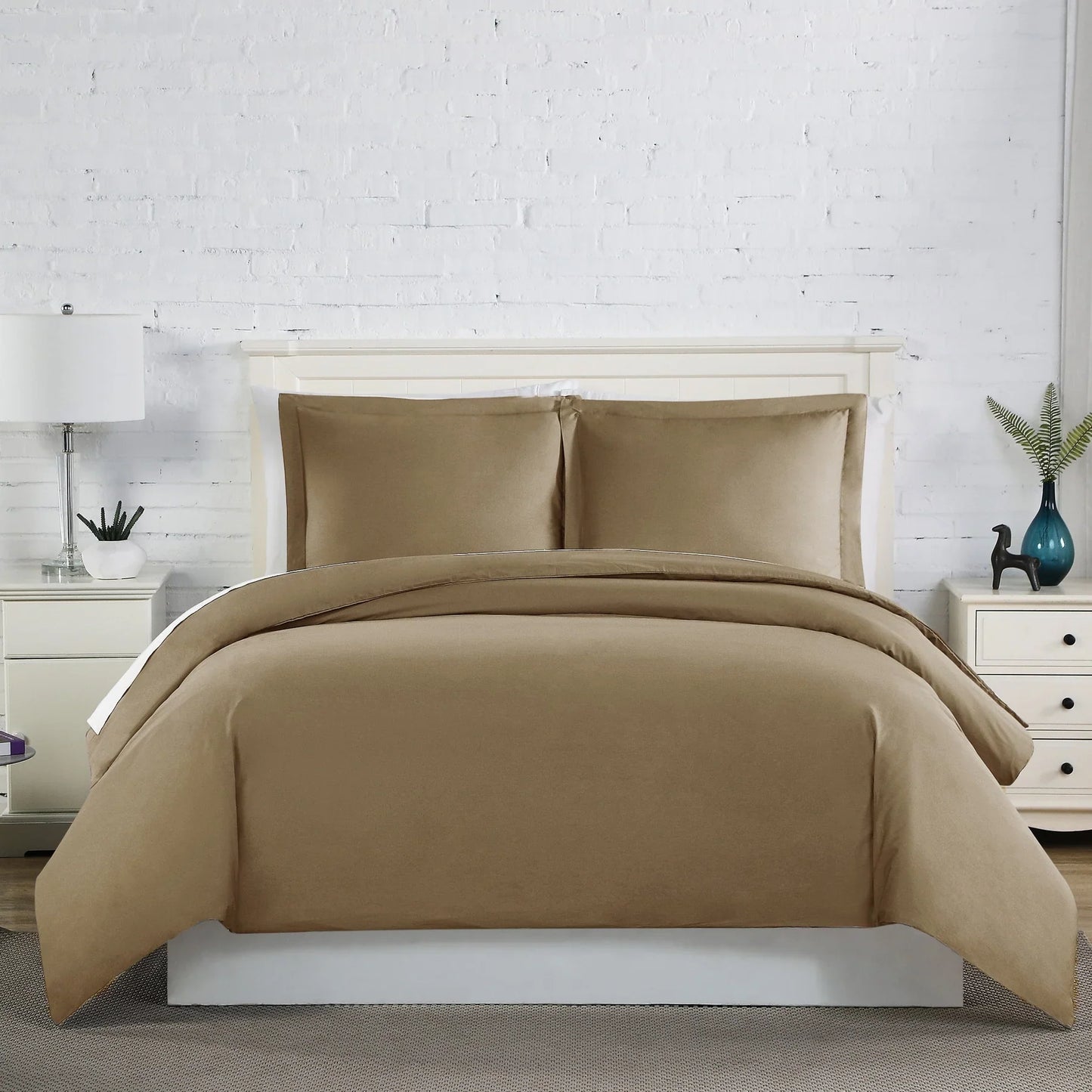 Luxe Microfiber Duvet Set, Dark Taupe