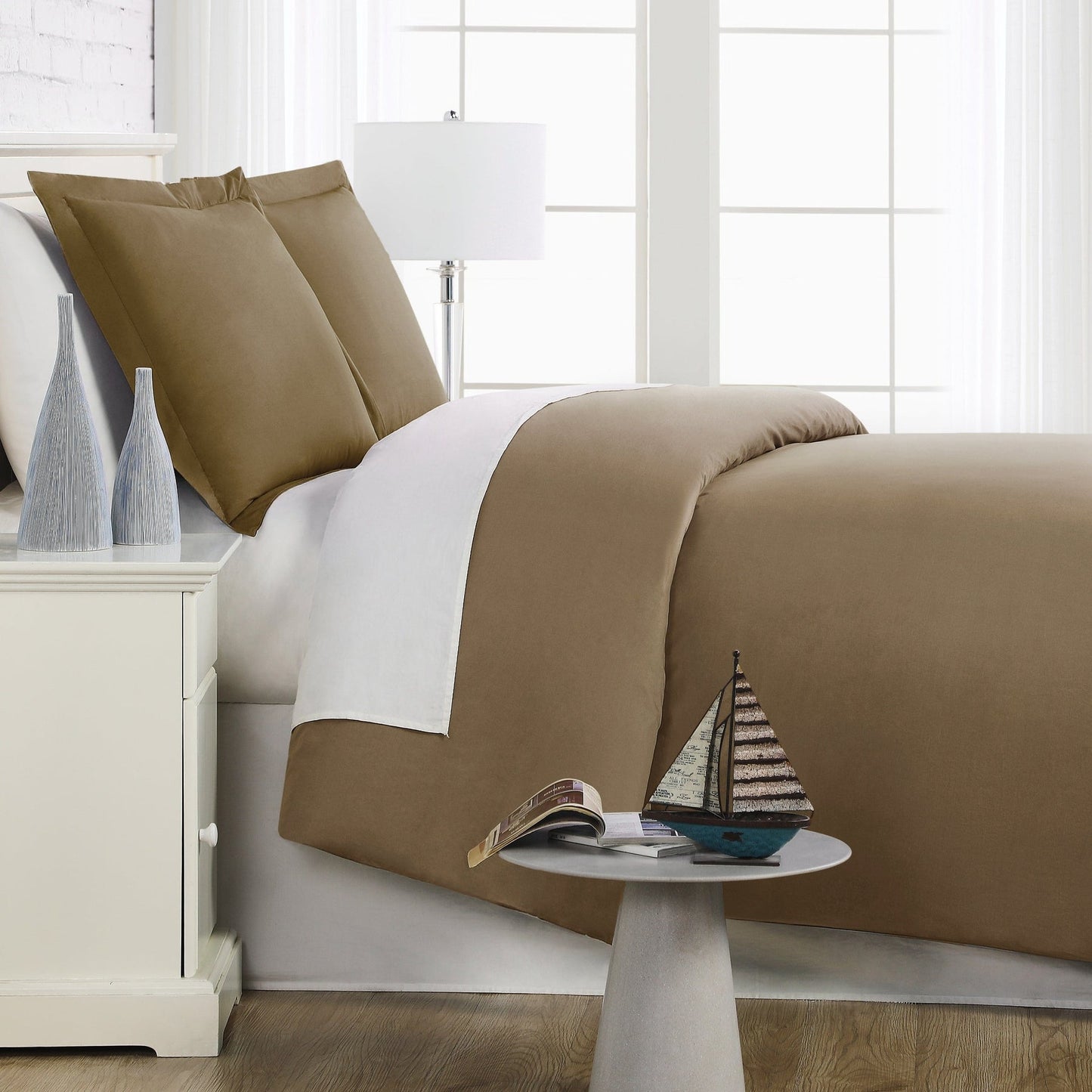 Luxe Microfiber Duvet Set, Dark Taupe