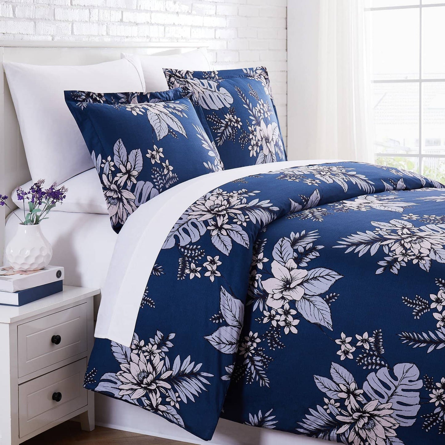 Flourish Duvet Cover Set, Blue