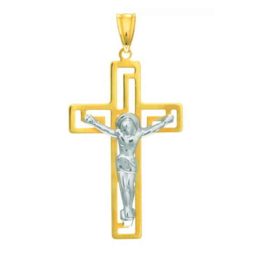 14K Open Back Crucifix