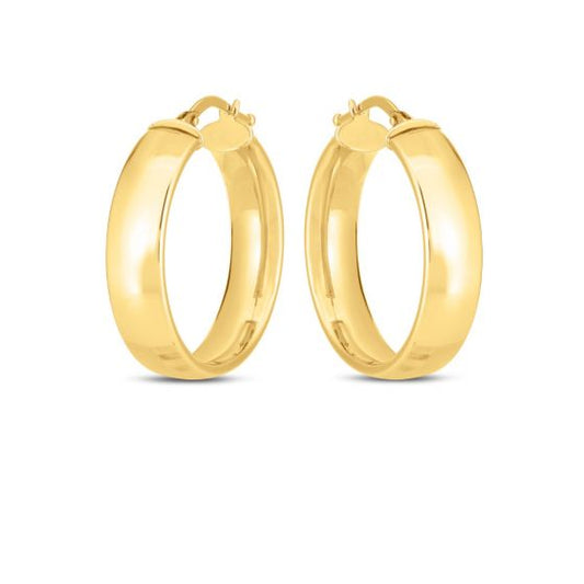 14K Wedding Band Hoops