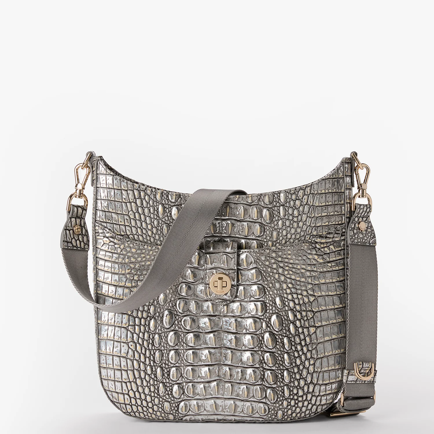 Brahmin Melbourne Collection Leia Crossbody, Chrome